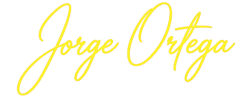 2-FIRMA-IMAGEN-JORGEORTEGA Jorge Ortega signature-style logo in yellow script on transparent background